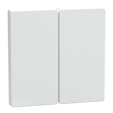 Enjoliveur pour commande double D-Life Schneider Electric - Sans marquage - Blanc Lotus