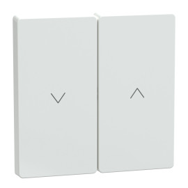 Enjoliveur pour commande double volets roulants D-Life Schneider Electric - Marquage flèches haut/bas - Blanc Lotus