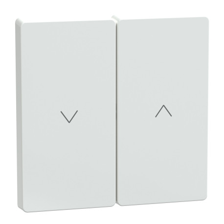 Enjoliveur pour commande double volets roulants D-Life Schneider Electric - Marquage flèches haut/bas - Blanc Lotus