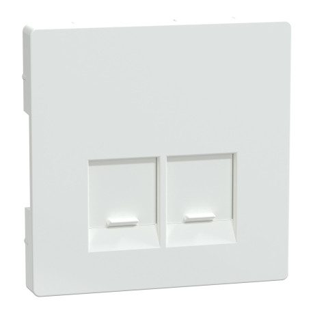 Enjoliveur pour prise double RJ45 D-Life Schneider Electric - Blanc Lotus