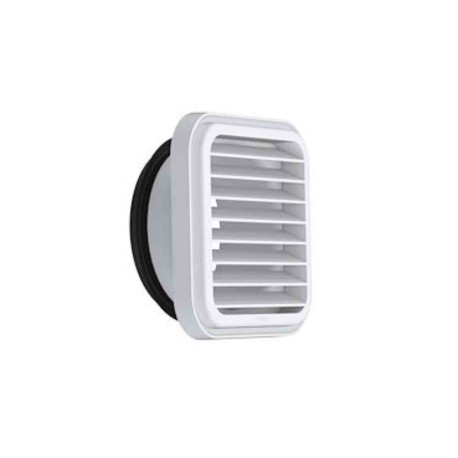 Grille de façade acoustique à auvent GAP2 125 Atlantic - Pour silencieux SCD CIRC - Ø125mm - Plastique - Blanc