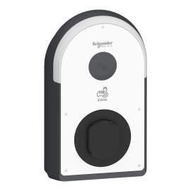 Borne de recharge EVlink Pro AC Schneider - Triphasé -  Mode 3 - 1 Prise T2S - 22kW - IP55 - Inter différentiel Asi inclus