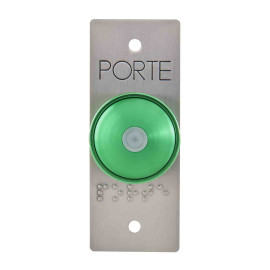 Bouton poussoir de sortie avec LED et buzzer BPLA Aiphone - Encastrable - Inox
