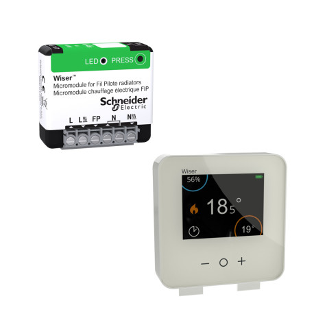 Pack Wiser Chauffage - 1 pièce supplémentaire - Thermostat connecté + Micromodule encastré