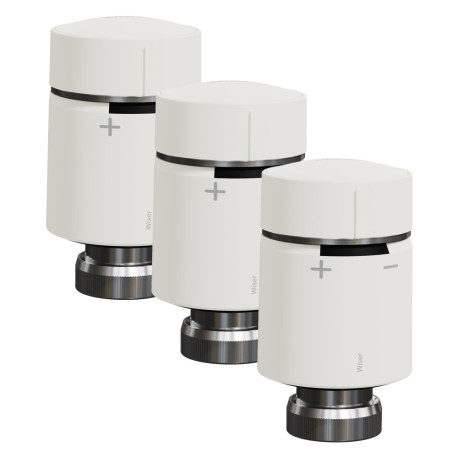 Lot de 3 têtes de vanne thermostatiques connectées - Pack Wiser Chauffage