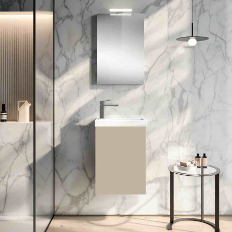 Ensemble lave-mains Europa GB Group - 1 meuble 1 porte - L.40cm - Cappucino