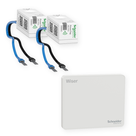Pack Wiser Mesure de l'énergie et production solaire - 2 Capteurs de mesure PowerTag + 1 Passerelle Wifi ZigBee Génération 2