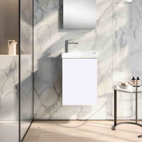 Ensemble lave-mains Europa GB Group - 1 meuble 1 porte - L.40cm - Bianco Glossy