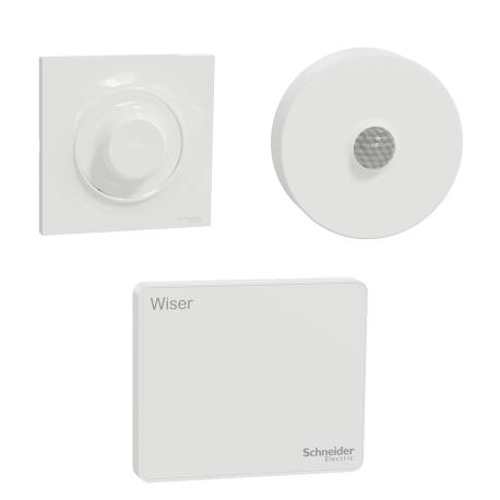 Pack Wiser - Démarrage éclairage - 1 Détecteur de mouvement + 1 Variateur rotatif LED Odace + Passerelle Wifi