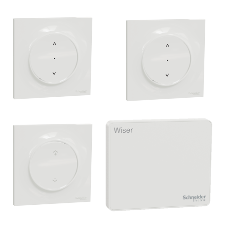 Pack Wiser - Démarrage volet roulant - 1 Interrupteur centralisé Odace + 2 Commandes pour volet roulant Odace + Passerelle Wifi