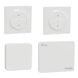 Pack Wiser - Confort d'Été - 1 Détecteur de température et humidité + 2 Commandes volet roulant + Passerelle Wifi