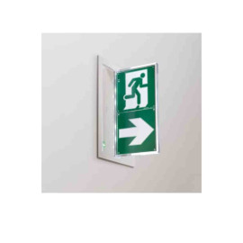 Platine d'encastrement mur ou plafond Kaufel ABB - pour blocs de secours Brio+ - Avec porte-étiquettes