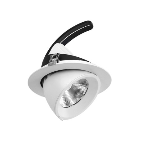 Spot LED Escargot Miidex - 20W - 4000K - Orientable & inclinable - Rond - Blanc