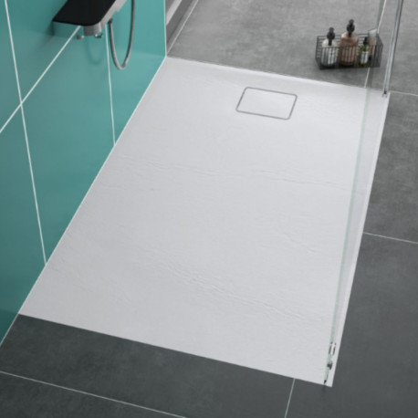 Receveur de douche extra-plat Topaze Aquarine - 120x90cm - Blanc Quartz