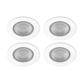 Lot de 4 spots LED encastrés fixes EF5 Aric - 4x3.5W - 2CCT - IP20/65 - Dimmables - Blanc