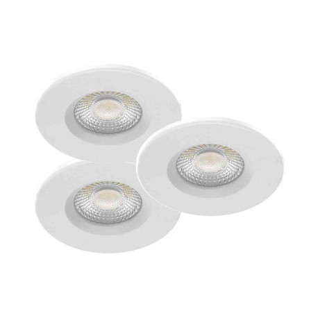Lot de 3 spots LED encastrés fixes Tyrion Aric - Ronds - 3x6W - 3CCT - IP65 - Dimmables - Blanc