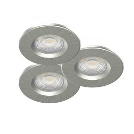 Lot de 3 spots LED encastrés fixes Tyrion Aric - Ronds - 3x6W - 3CCT - IP65 - Dimmables - Argent