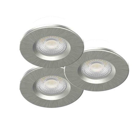 Lot de 3 spots LED encastrés fixes Tyrion Aric - Ronds - 3x6W - 3CCT - IP65 - Dimmables - Argent