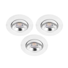 Lot de 3 spots LED encastrés basculants Z4 Aric - Ronds - 3x4.8W - 3CCT - IP44 - Dimmables - Blancs