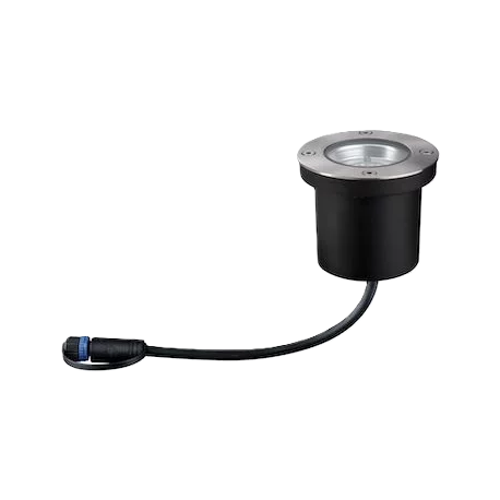 Spot encastré de sol Plug & Shine - Rond - Dimmable - 3000K - Avec ampoule - 4W - Inox