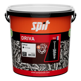 Seau de 500 chevilles zamak autoforeuses Driva TP12 Spit - Ø12x31mm - Pour plaque de plâtre