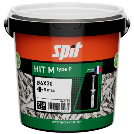 Seau de 250 chevilles à frapper HIT MP Spit - Ø6x32mm - Tête plate