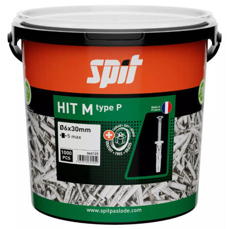 Seau de 1000 chevilles à frapper HIT MP Spit - Ø6x32mm - Tête plate
