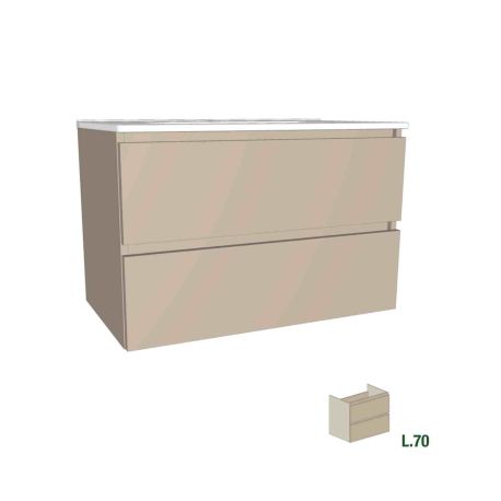 Meuble sous vasque Europa GB Group - 2 tiroirs - L.70cm - Cappucino