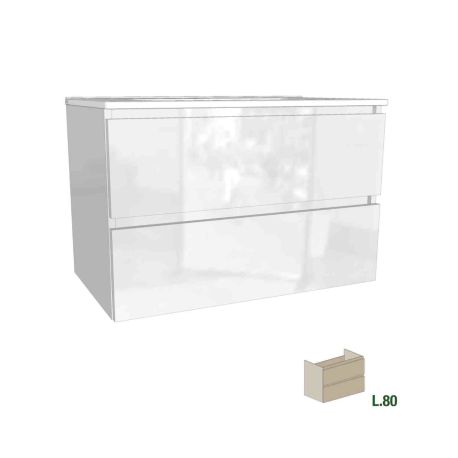 Meuble sous vasque Europa GB Group - 2 tiroirs - L.80cm - Bianco Glossy