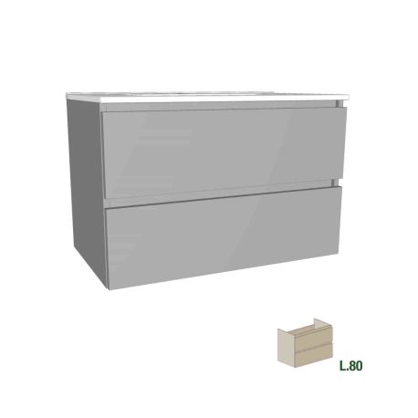 Meuble sous vasque Europa GB Group - 2 tiroirs - L.80cm - Vesuvio