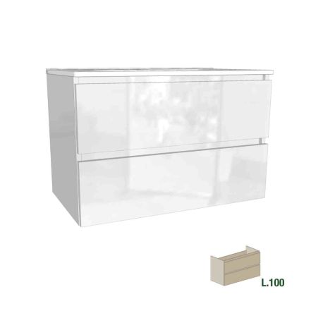 Meuble sous vasque Europa GB Group - 2 tiroirs - L.100cm - Bianco Glossy