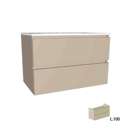 Meuble sous vasque Europa GB Group - 2 tiroirs - L.100cm - Cappucino