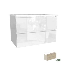 Meuble sous vasque Europa GB Group - 2 tiroirs - L.120cm - Bianco Glossy
