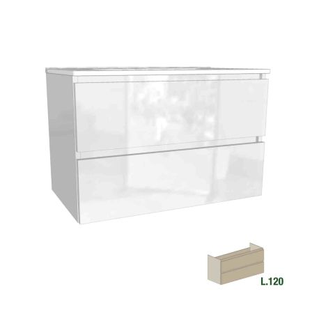 Meuble sous vasque Europa GB Group - 2 tiroirs - L.120cm - Bianco Glossy