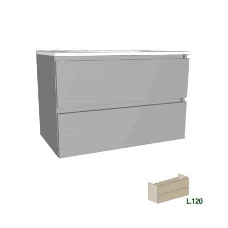 Meuble sous vasque Europa GB Group - 2 tiroirs - L.120cm - Vesuvio