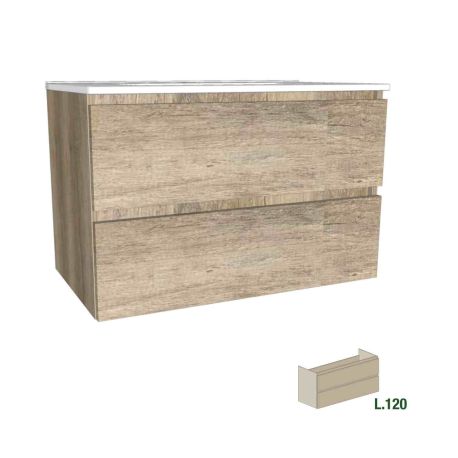 Meuble sous vasque Europa GB Group - 2 tiroirs - L.120cm - Vintage Avana