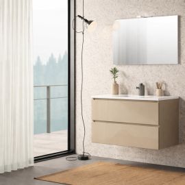 Ensemble salle de bains Europa GB Group - 1 meuble 2 tiroirs - L.100cm - Cappucino