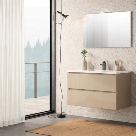 Ensemble salle de bains Europa GB Group - 1 meuble 2 tiroirs - L.100cm - Cappucino