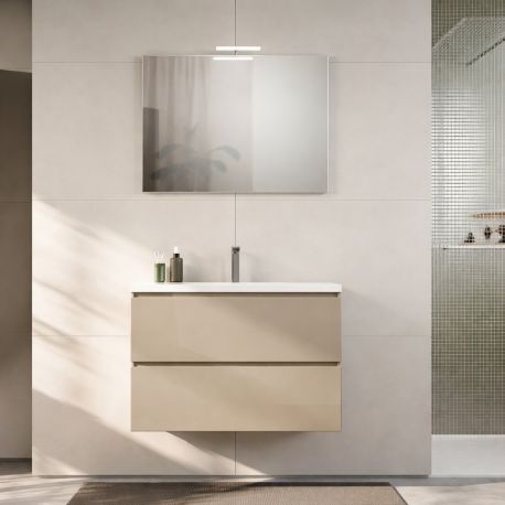 Ensemble salle de bains Europa GB Group - 1 meuble 2 tiroirs - L.80cm - Cappucino