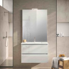 Ensemble salle de bains Europa GB Group - 1 meuble 2 tiroirs - L.70cm - Bianco Glossy
