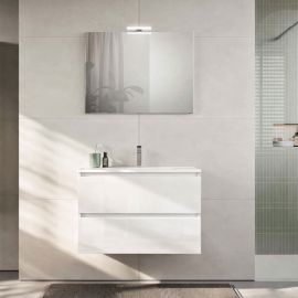 Ensemble salle de bains Europa GB Group - 1 meuble 2 tiroirs - L.80cm - Bianco Glossy