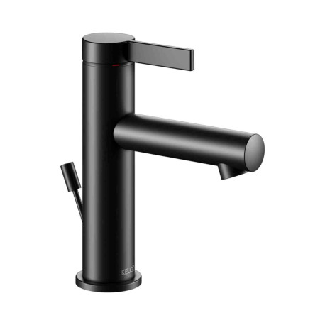 Mitigeur lavabo avec vidage 100 IXMO Pure Keuco - Monotrou - Rosace ronde - Noir mat