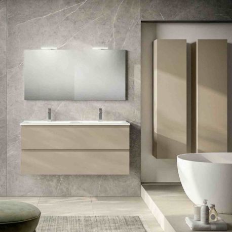 Ensemble salle de bains Europa GB Group - 1 meuble 2 tiroirs - L.120cm - Cappucino