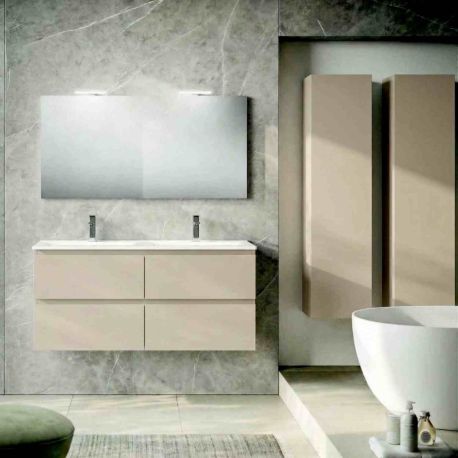 Ensemble salle de bains Europa GB Group - 2 meubles - 4 tiroirs - L.2x60cm - Cappucino