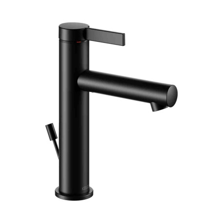 Mitigeur lavabo avec vidage 130 IXMO Pure Keuco - Monotrou - Rosace ronde - Noir mat