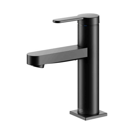 Mitigeur lavabo sans vidage 100 IXMO Flat Keuco - Monotrou - Rosace ronde - Noir mat