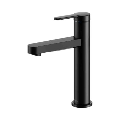 Mitigeur lavabo sans vidage 130 IXMO Flat Keuco - Monotrou - Rosace ronde - Noir mat