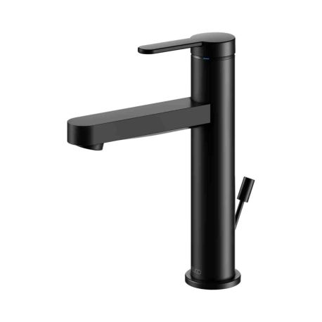 Mitigeur lavabo avec vidage 130 IXMO Flat Keuco - Monotrou - Rosace ronde - Noir mat