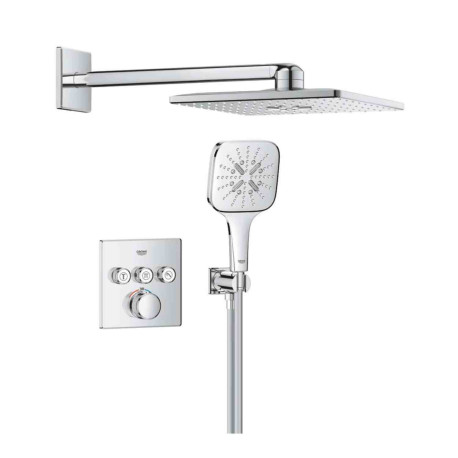 Ensemble pour douche encastrée Rapido Duo Grohe - Tête de douche carrée