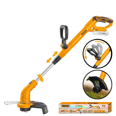 Coupe bordure électrique sans fil ING-CO - 20V - Ø coupe 300mm -  8200tr/mn - Sans batterie ni chargeur